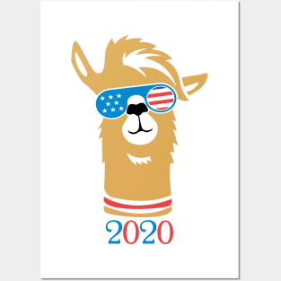 Us independence Day Lama Design Gift Posters and Art